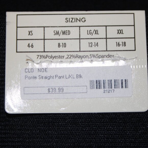 Simply Noelle Pant $40 Sz L XL x 31 Black Pull On Skinny Poly Spandex Pant - Picture 14 of 16